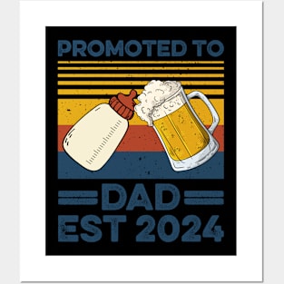 Promoted to Dad Est 2024 New Dad new Baby Gift For Men Father's Day Posters and Art